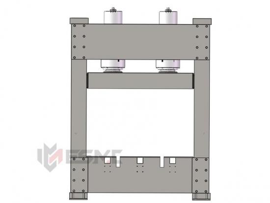 Cold pressing process machine for plywood manufacturing.